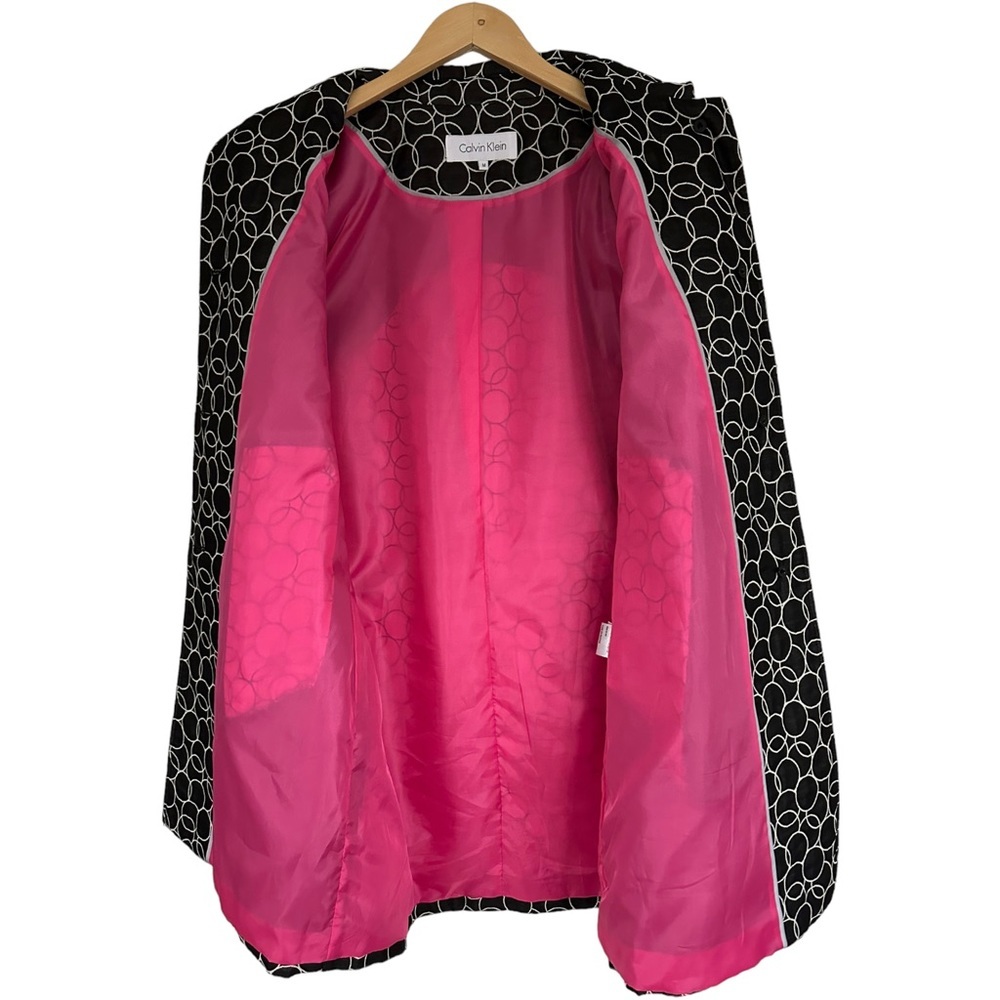 Calvin Klein Geometric Circles Button Front Coat Lined in Pink Size Medium - Picture 8 of 14